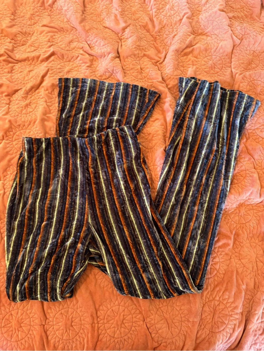 Urban Outfitters⚡️Crushed Velvet Striped Flare Pants - Picture 5 of 8